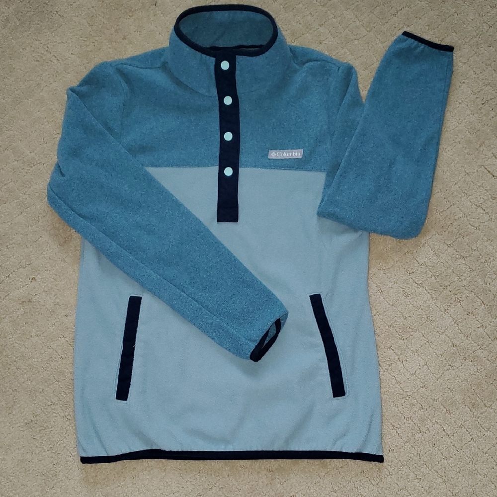 Columbia Two-Tone Blue Fleece Pullover Size Small Women